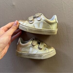 Kids Veja ESPLAR LEATHER PLATINE WHITE Sneakers